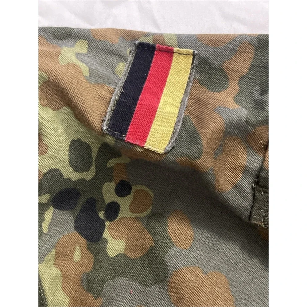 German Bundeswehr Flecktarn Camo Shirt Zip And Snap Closer‎ Long Sleeve Unisex